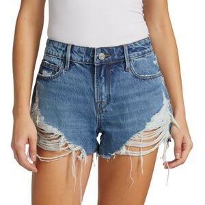 Frame Le Grand Garçon Distressed Jean Shorts size 32